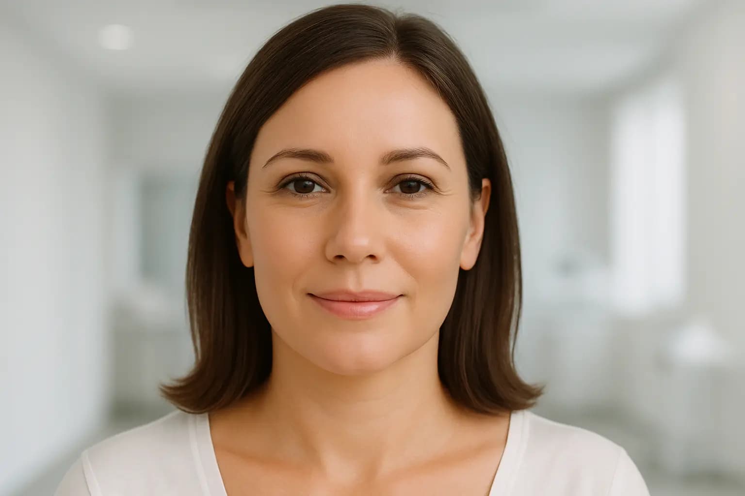 Frente con líneas de expresión antes del tratamiento con hilos tensores